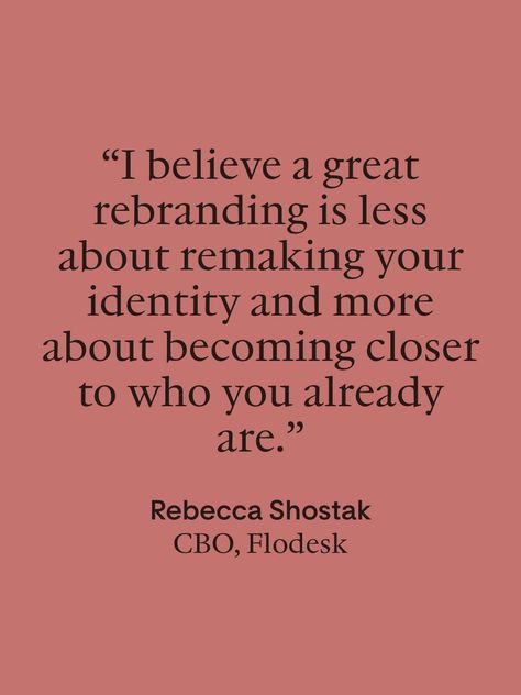 Read this multiple times when you start on the journey of building your own personal brand or any brand, for that matter.  “A great rebranding is less about remaking your identity and more about becoming closer to who you already are.” - Rebecca, CBO, Flodesk  Whether you want to be a freelancer or start your own company, the only way to stay in the game for longer is to become aware of who you truly are and capitalize on authenticity. First, connect with yourself before connecting with others. Rebranding Yourself, Personal Rebrand, Vision Planning, Brand Quotes, Independent Quotes, Connect With Yourself, Social Media Marketing Planner, 2024 Goals, Marketing Planner