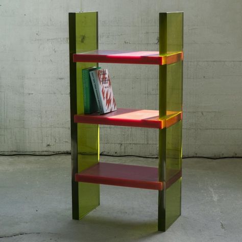 Furniture that plays with hues and shapes is sure to bring some color into your home life - Yanko Design Blush Bedroom, Eclectic Apartment, Acrylic Ideas, Shelf Furniture, Bookcase Shelves, Color Studies, Yanko Design, Plant Shelves, Ladder Bookcase