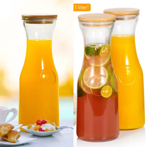 Beverage Dispensers, Mimosa Bar, Glass Carafe, Desk Design, Mimosa, Iced Tea, Lemonade, Juice, Milk