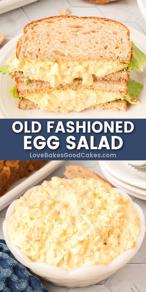 Old Fashioned Egg Salad is a delicious, versatile recipe perfect for sandwiches, salads, and more! Easy, family-friendly, and low-carb! Egg Salad Recipe With Relish, Egg Salads, Homestyle Meatloaf, Egg Salad Recipe Easy, Renal Recipes, Classic Egg Salad Recipe, Egg Salad Sandwich Recipe, Best Egg Salad Recipe, Classic Egg Salad