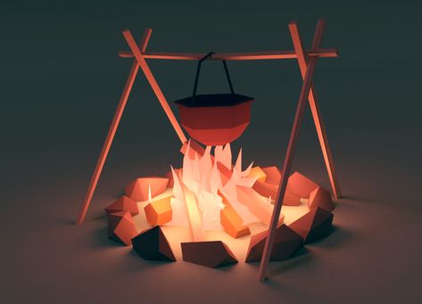 Campfire Games, Lowpoly 3d, Zbrush Character, Low Poly Games, Polygon Art, Low Poly Art, Low Poly Models, Low Poly 3d, 3d Modelling