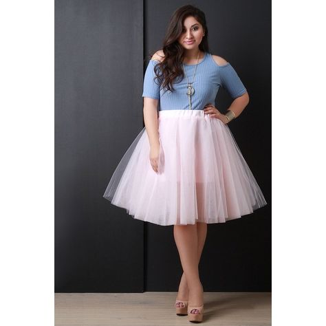 0 Tule Outfit, Plus Size Fashion For Women Indian, Korean Plus Size Fashion, Modest Plus Size Fashion, Tulle Skirt Plus Size, Plus Size Fashion For Women Summer, Short Plus Size Fashion, Knee Length Tulle Skirt, Mini Dress Plus Size