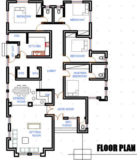 Small 4 Bedroom House Plans Simple Modern, Four Bedroom Bungalow Floor Plan, Small House 4 Bedroom Floor Plans, 4 Bedroomed House Plans, 8 Bedroom House Floor Plan, 4 Bedroom Bungalow Floor Plans Modern, 3 Bedroom Bungalow House Design Nigeria, 4 Bedroom House Designs Bungalow, 4bedroom Bungalow Design