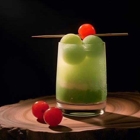 Melon Ball Cocktail Recipe - The Melon Ball cocktail is a sweet, fruity, and refreshing drink with a vibrant green color. The combination of Midori melon liqueur, vodka, and pineapple juice creates a well-balanced flavor profile that is neither too strong nor too light. The sweetness of the Midori is balanced by the tartness of the pineapple juice, while the vodka adds a subtle kick. Melon Ball Cocktail, Melon Cocktail, Bartending Ideas, Vodka And Pineapple Juice, Deep Eddy Vodka, Midori Melon, Melon Recipes, Melon Liqueur, Jen Jen