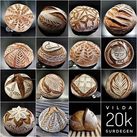 Mialotta (@vilda_surdegen) • Instagram photos and videos Sourdough Art, Bread Inspiration, Scoring Bread, Bread Shapes, Bread Scoring Patterns, Sourdough Scoring, Bread Scoring, Dutch Oven Bread, Sourdough Starter Discard Recipe