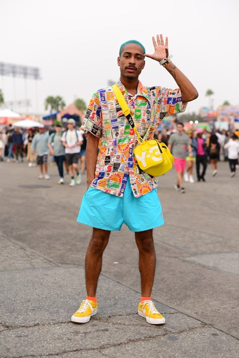 Tyler, the Creator brought out the best-dressed festivalgoers in Los Angeles. Hip Hop Festival Outfits, Camp Flog Gnaw Outfits, Male Festival Outfits, Coachella Fashion Outfits, Festival Outfits 2022, Rave Party Outfit, Hip Hop Festival, Music Festival Camping, Coachella Fits