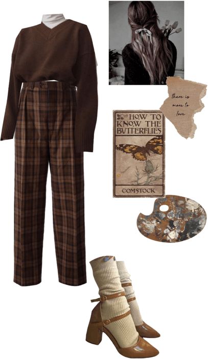 dark academy Outfit | ShopLook Outfits For Detectives, Dark Macadamia Core Outfits, Dark Orange Outfit, Theatre Academia Outfit, Author Aesthetic Outfits, Archaeologist Outfit, Academic Grunge, Punk Academia Outfit, Theatre Outfit Ideas