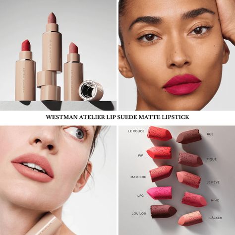 Sneak Peek! Westman Atelier Lip Suede Matte Lipstick Westman Atelier Lip Suede, Westman Atelier Lipstick, Westman Atelier, Makeup News, Matte Lipsticks, French Beauty, Latest Makeup, Kiss Makeup, Spring 2024