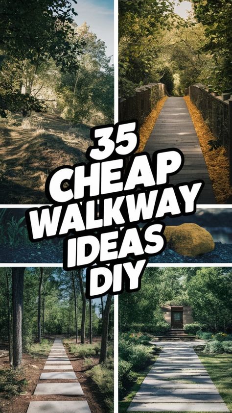 35 Cheap Walkway Ideas DIY Design a stylish and cost-effective path with these cheap DIY walkway ideas. Visit our website for more ideas. Cheap Walkway Ideas Diy, Cheap Walkway Ideas, Walkways To Front Door, Walkway Diy, Beautiful Walkways, Diy Walkway, Easy Outdoor Projects, Diy Pathway, Front Yard Walkway