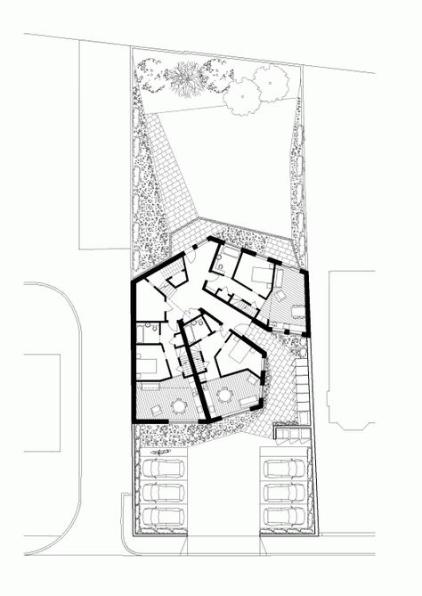 Ground Floor Plan Arboreal Architecture, Print Graphic Design, Hotel Apartment, Ground Floor Plan, Modern Houses, Architectural Drawings, Small Homes, Architectural Details, Print Graphic