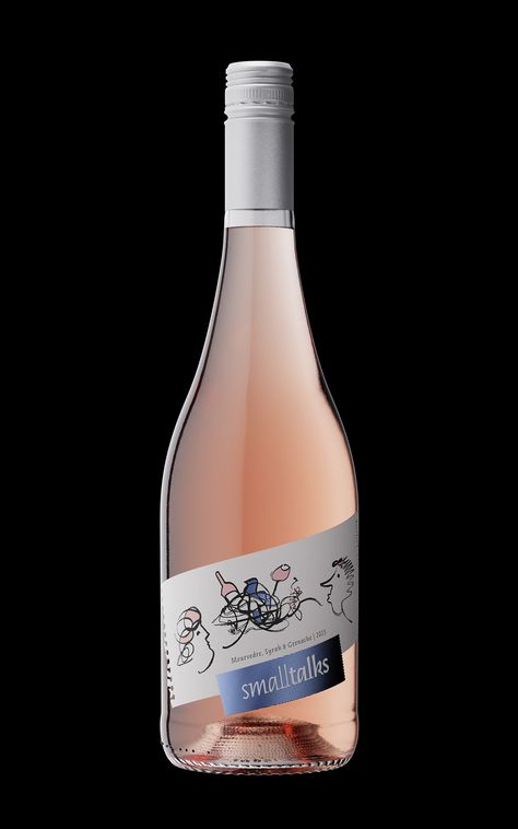 Smalltalks Rosé Artistic Wine Label Design :: Behance Artistic Wine Labels, Rose Wine Label, Torn Paper Effect, Stara Zagora, Creative Package Design, Wine Label Design, Creative Package, Beer Packaging, Wine Packaging