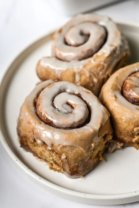 CHAI SPICED CINNAMON ROLLS (VEGAN) Chai Cinnamon Rolls, Cinnamon Rolls Vegan, Masala Chai, Chai Spice, Sweet Roll, Vegan Condiments, Vegan Butter, Dairy Free Recipes, Sugar And Spice