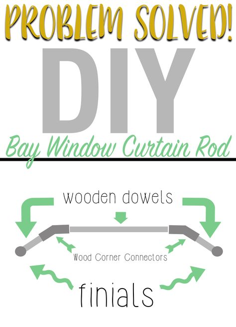 When I chose my house nearly six years ago, the bay windows were one of my favorite things in the house. Then, I couldn’t figure out how to install window treatments. So for five years, the windows sat bare as a baby’s bottom. One day while wandering the aisles of Home Depot, I found these <em class=short_underline> curtain rod brackets </em> at The Home Depot  {no this post is not a sponsored post, but I am using affiliate li... Bay Window Diy, Diy Bay Window Curtain Rod, Breakfast Nook Ideas Bay Window, Kitchen Window Curtain Ideas, Diy Bay Window Curtains, Diy Bay Window, Bay Window Curtain Poles, Bay Window Rod, Bay Window Treatments