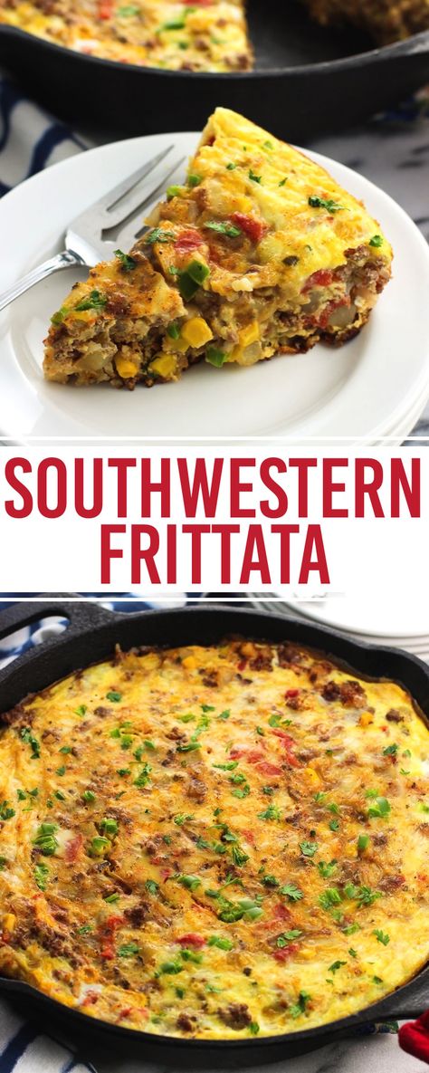 Jalapeno Frittata, Southwestern Frittata, Eggs Frittata, Fritata Recipe, Corn Chili, Beef Rice, Diy Easy Recipes, Frittata Recipe, Frittata Recipes