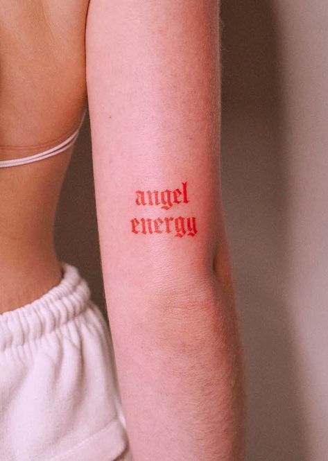 38 Small Meaningful Tattoos That Are Permanent Reminders Independent Woman Tattoo Ideas, Savage Tattoos For Women, Freedom Tattoo Ideas For Women, Angel Energy Tattoo, Lil Tattoos, Ant Tattoo, Script Tattoos, Nape Tattoo, Red Tattoo Ideas