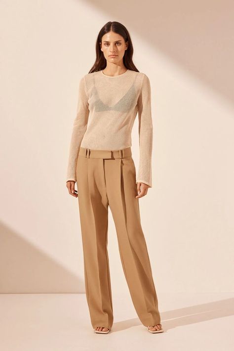 Irena Low Rise Slouch Pant in Wheat Office Outfit Inspiration, Slouch Pants, Shona Joy, Tailored Pants, Office Outfits, Wheat, Low Rise, Casual Pants, Outfit Inspirations