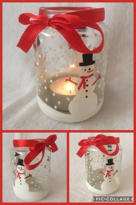 Christmas Crafts Glass Jar, Glass Jar Christmas Decor, Mason Jar Christmas Decorations, Christmas Mason Jars Diy, Christmas Arts And Crafts, Diy Jar Crafts, Noel Diy, Christmas Mason Jars, Christmas Jars