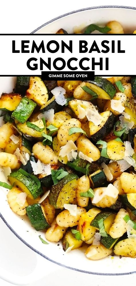 Basil Gnocchi, Simple Garlic Butter, Fresh Basil Recipes, Gnocchi Recipe, Zucchini Recipe, Basil Recipes, Herb Recipes, Lemon Basil, Garlic Butter Sauce