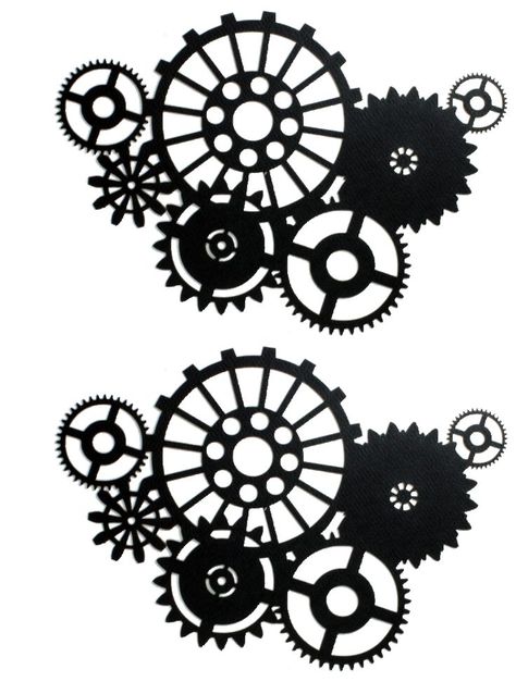 Steampunk Drawing, Vintage Steampunk, Steampunk Gears, Stencil Pattern, Vinyl Ideas, Steampunk Art, Silhouette Art, Kirigami, Silhouette Projects