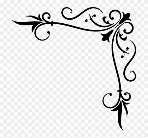 Floral Corner Design, Corner Png, Corner Borders, Flower Png Images, Paper Clip Art, Clip Art Library, Page Borders Design, Creation Art, Decorative Lines