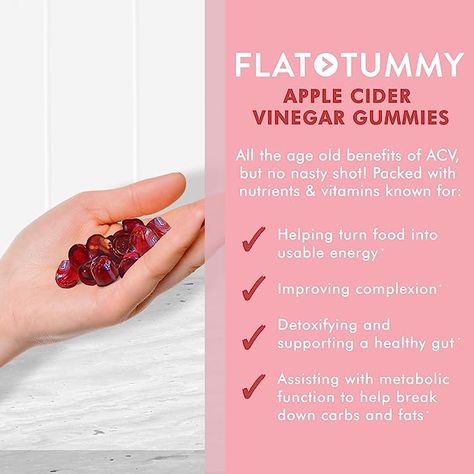 Vegan, Non-GMO ACV Gummies- Made with Apples, Beetroot, Vitamins B6 & B12, Superfoods SO TASTY, AND SO EFFECTIVE: Enjoy all of the benefits of Apple Cider Vinegar without the downside of drinking it; Flat Tummy Gummies are an excellent and easy way to incorporate Apple Cider Vinegar into your daily regimen Apple Cider Gummies, Flat Tummy Tea, Apple Cider Vinegar Gummies, Tummy Tea, Acv Gummies, Apple Cider Benefits, Superfood Powder, Beet Juice, Healthy Metabolism