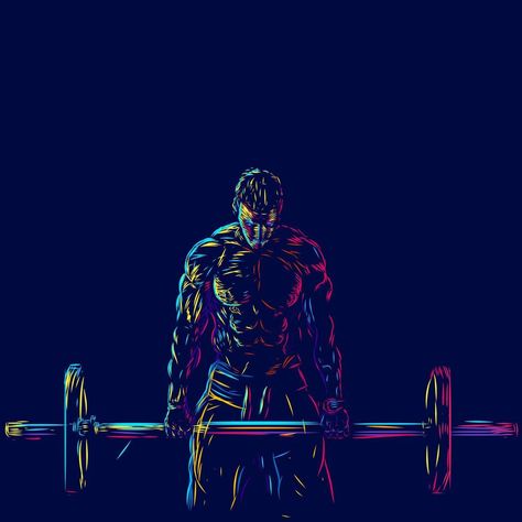 Fitness men on gym line pop art potrait logo colorful design with dark background. Abstract vector illustration. Isolated black background for t-shirt Gym Poster Background, Gym Line Art, Gym Art Design, Gym Poster Design, Gym Graphics, Gym Interiors, Gym Background, Fitness Cake, Boy Painting