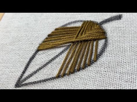 Fishbone Stitch Embroidery Design, Fishbone Leaf Embroidery, Herringbone Stitch Embroidery Motifs, Raised Fishbone Stitch Embroidery, Spiderweb Embroidery Stitch, Lazy Daisy Stitch, Fish Bone, Embroidery For Beginners, Stitch Design