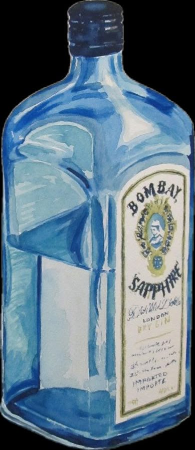 Well, hello again Mr. Gin!, Nov. 27, 2011 watercolour on paper Bombay Sapphire Aesthetic, Gin Aesthetic, Bombay Sapphire Gin, Bombay Sapphire, Gin Bottle, Gin Bottles, Beach Pictures Poses, I Pad, Blueberry Pie