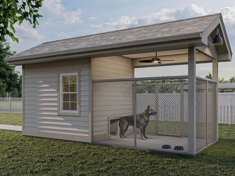 050X-0078: Doghouse Plan with Dog Run Enclosed Dog Run, Dog House Inside, Outdoor Dog Area, Dog House Plan, Extra Large Dog House, Dog Backyard, Dog Room Decor, Gazebo On Deck, Patio Plans