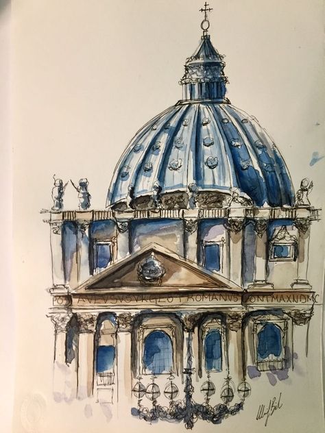 Sketchbook Architecture, Istoria Artei, Architecture Drawing Sketchbooks, Building Sketch, Gcse Art Sketchbook, Building Drawing, Architecture Sketchbook, Watercolor Architecture, Architecture Design Sketch