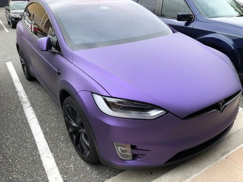 Purple Tesla, Matte Purple, Honda Civic Hatchback, Civic Hatchback, Pimped Out Cars, Lux Cars, Tesla Motors, Tesla Car, Tesla Model X