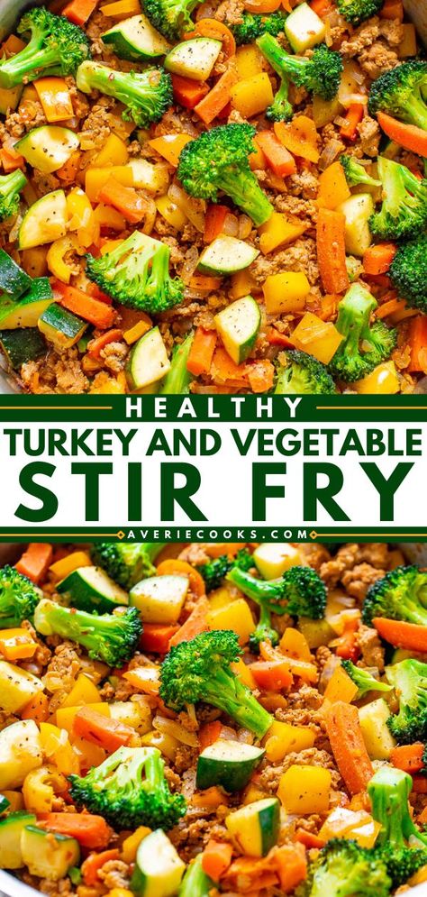 Healthy Turkey and Vegetable Stir Fry, healthy dinner recipes, easy family dinner ideas for tonight Ground Turkey Stir Fry, Turkey Stir Fry Recipes, Recipes With Ground Turkey, Produce Drawer, Turkey Stir Fry, Healthy Turkey Recipes, Ground Turkey Recipes Healthy, Healthy Ground Turkey, Healthy Stir Fry