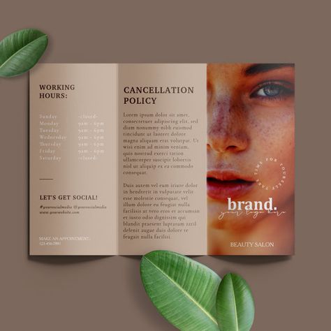 Product Brochure, Trifold Brochure, Beauty Bar, Beauty Product, Marketing Materials, Brochure Design, Business Supplies, Beauty Salon, Sign Poster