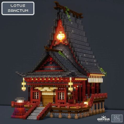 Minecraft build idea - Japanese temple Buddha Statue Minecraft, Tiny Japanese House Minecraft, Minecraft Japanese Lamp Post, Minecraft Asian Palace, Japanese Library Minecraft, Chinese Style Minecraft Builds, Art Nouveau Minecraft, Studio Ghibli Minecraft Builds, Minecraft Anime Builds