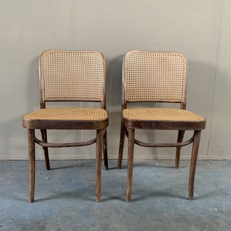 Josef Hoffmann Interior, Hoffman Chair, Josef Hoffmann Furniture, Bentwood Chairs, Rattan Dining Chairs, Warm Brown, 1960s, Table Top, Mid-century Modern