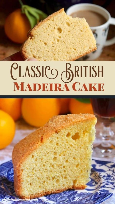 English Baked Goods, Easy Madeira Cake Recipe, British Cakes Afternoon Tea, British Recipes Desserts, British Tea Cakes Recipes, Classic British Recipes, English Desserts British, Maderia Cake Recipe, Authentic English Recipes