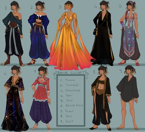 Arcana Oc, The Arcana, Dress Sketches, Drawing Clothes, Fantasy Clothing, Fantasy Fashion, Dnd Characters, Character Outfits, Anime Outfits