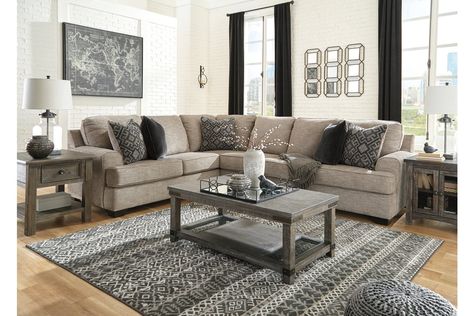 Cozy Modern Farmhouse, Ashley Furniture Chairs, Sectional Ottoman, Chair And A Half, Ornate Furniture, 3 Piece Sectional, Country Furniture, L Shaped Sofa, City Furniture