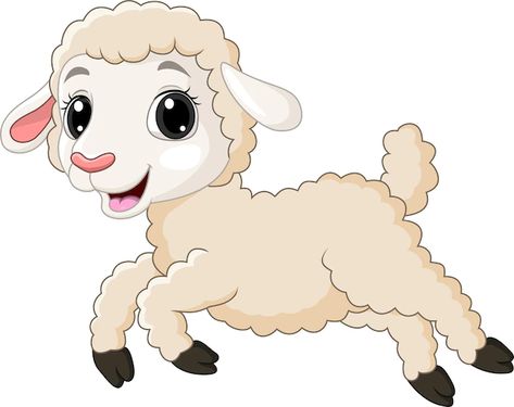 Premium Vector | Cartoon baby lamb running on white Lamb Clipart, Felt Sheep, Sheep Vector, Sheep Cartoon, Squirrel Funny, New Illustration, Country Fair, Baby Lamb