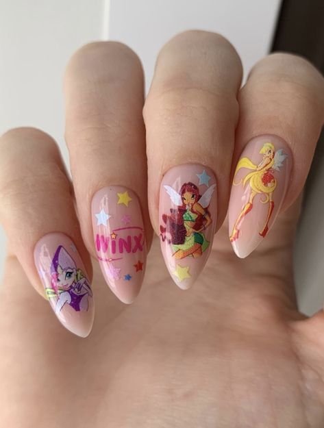 Winx Club Acrylic Nails, Winx Club Nails, Bug Juice, Bloom Winx Club, Mickey Mouse Wallpaper, Pink Girly Things, Aesthetic Look, Pretty Acrylic Nails, Winx Club