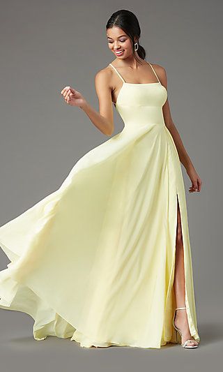 Yellow Prom Dresses, Flowy Prom Dresses, Light Yellow Dresses, Yellow Homecoming Dresses, Yellow Prom, Prom Dress With Train, Formal Prom Dresses Long, Junior Prom, Formal Prom Dress