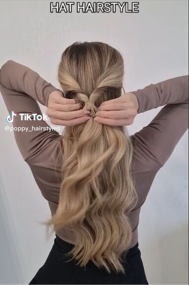 This is a guide on a cute hairstyle with a hat. Learn how to create a ponytail that's perfect to wear with a hat in this quick tutorial. Hairstyles With A Hat, A Cute Hairstyle, Half Ponytail, Cute Hairstyle, A Ponytail, Dress Alterations, Cool Braid Hairstyles, Cocktail Hat, Low Ponytail