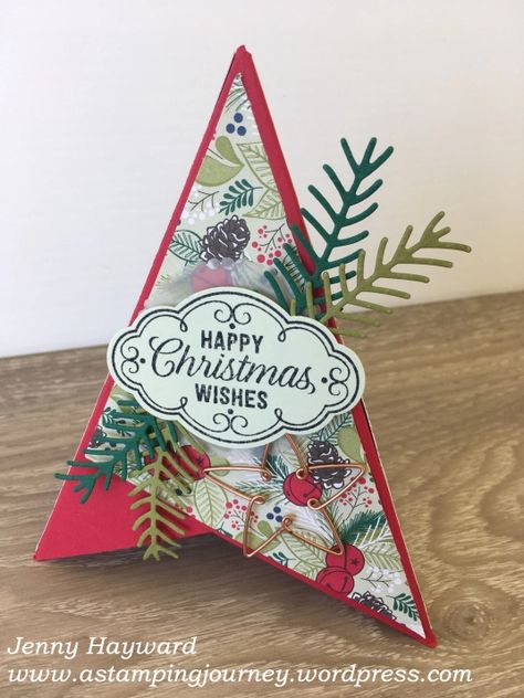 Triangle Cards Design, Pyramid Cards, Teepee Cards, Pyramid Card, Christmas Pyramid, Happy Christmas Wishes, 3d Christmas Cards, Create Christmas Cards, Tee Pee