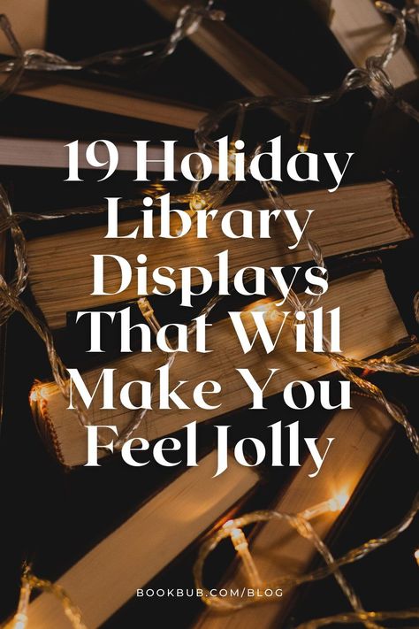 Library Xmas Displays, Themed Book Displays, Book Themed Christmas Tree Ideas, Christmas Books Decorations, Thanksgiving Library Book Displays, Welcome To The Library Sign, Christmas Decorations For Library, Bulletin Board Christmas Tree Ideas, School Library Christmas Decorations