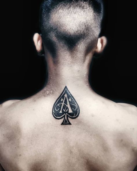 Blackwork Ace Of Spades Tattoo Tiranatattooing Ace Of Spades Tattoo Men, Ace Of Clubs Tattoo, Ace Of Spades Tattoo Design, Clubs Tattoo, Classic Tattoo Designs, Spades Tattoo, Ace Of Spades Tattoo, Ace Of Clubs, Spade Tattoo