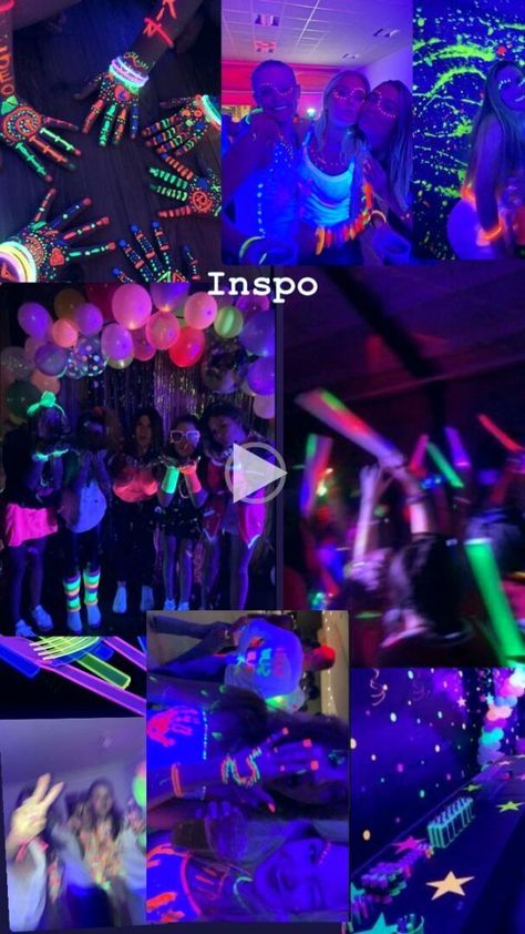 Glow Party Outfit, Neon Sweet 16, 16 Party Ideas, Sweet 16 Party Ideas, Dance Theme, 18th Birthday Party Themes, Dream Birthday, Sweet Sixteen Birthday Party Ideas, Glow Birthday Party