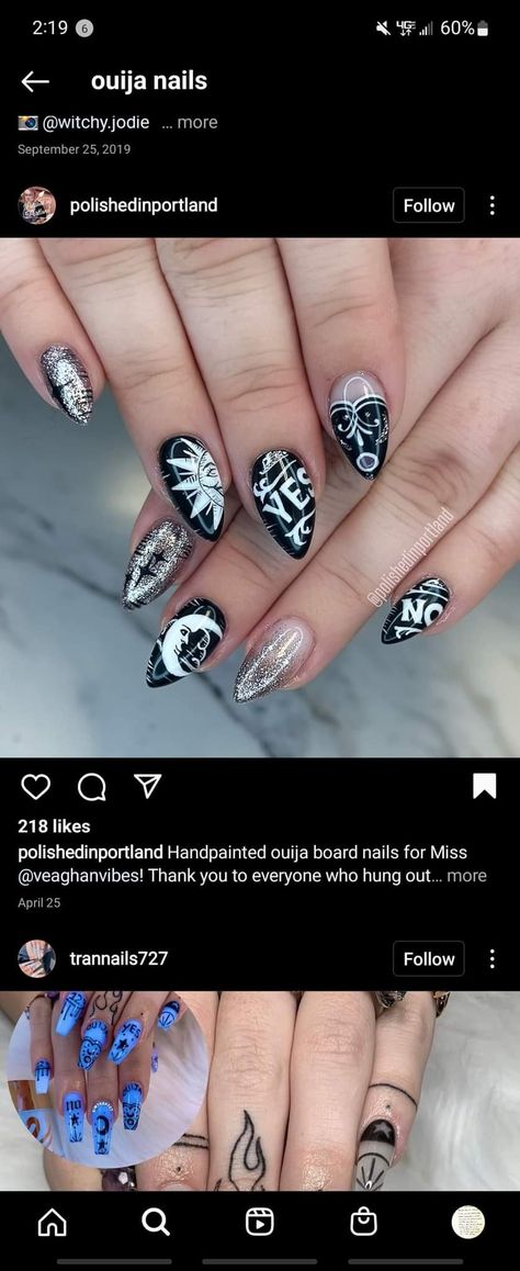 Ouija Nails, Ouija Board Nails, Halloween Nails Ouija, Ouija Board Nails Nailart, Ouija Board Earrings, Ouija Board Necklace, Ouija Board, Hanging Out, Class Ring