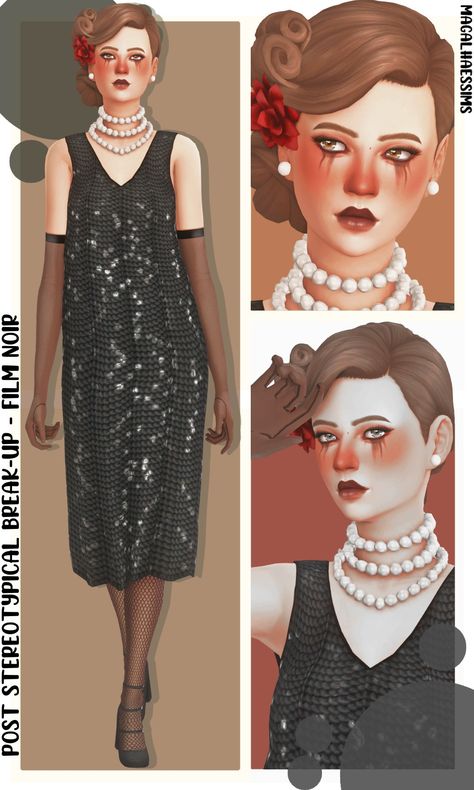 Maxis Match CC World - S4CC Finds, FREE downloads for The Sims 4 Maxis Match Lookbook, 1930 Dress, Jazz Outfits, Sheer Gloves, Sims 4 Decades Challenge, Dress Tights, Maxis Match Cc, The Sims 4 Skin, 1920s Outfits