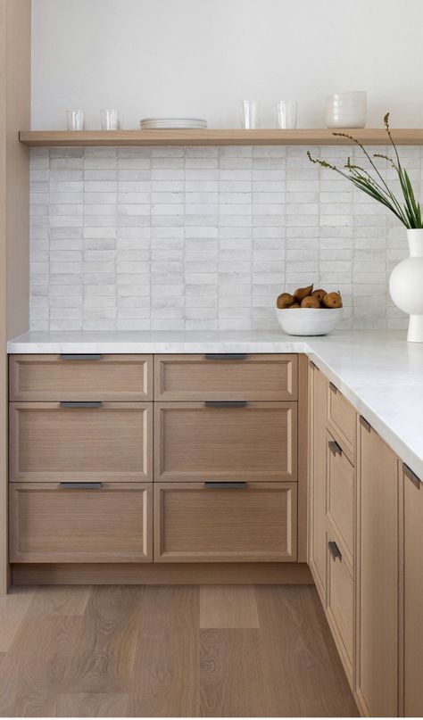 Shelves In The Kitchen Ideas, Transitional Style Kitchen Cabinets, Quarterline Kitchen Cabinets, White Oak Shaker Kitchen Cabinets, White Oak Shaker Cabinets, 2024 Kitchen Cabinet Trends Modern, Overlay Kitchen Cabinets, Kitchen Trends 2024 Interior Design, 2024 Kitchen Cabinet Trends Color