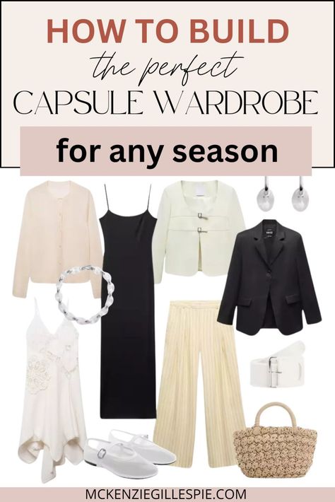 Ready to build a starter capsule wardrobe that works no matter the season? This guide will help you choose women's fashion essentials that effortlessly fit into your daily routine. Learn how to make seasonal fashion easy with staple items that are perfect for layering and mixing throughout the year. Perfect Capsule Wardrobe, Basic Wardrobe Essentials, Spring Wardrobe Essentials, Fashion Staples, Timeless Basics, Seasonal Wardrobe, Fall Layers, Versatile Wardrobe, Wardrobe Basics